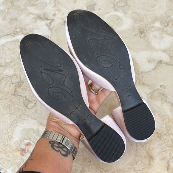 Crystal Buckle Ballerina Pink Satin Flats - Picture 11 of 12